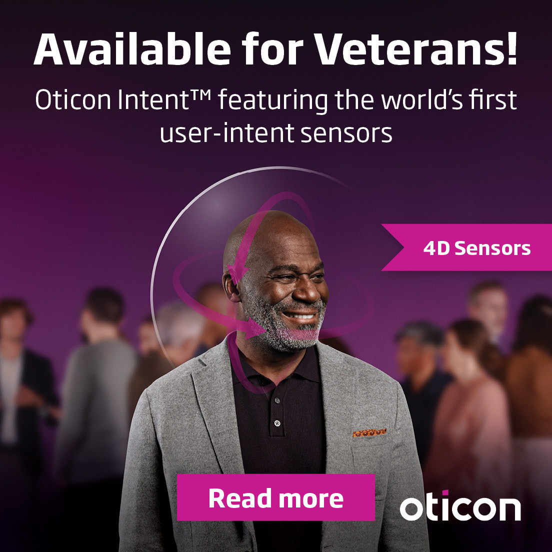 Oticon Intent hearing aids available for veterans